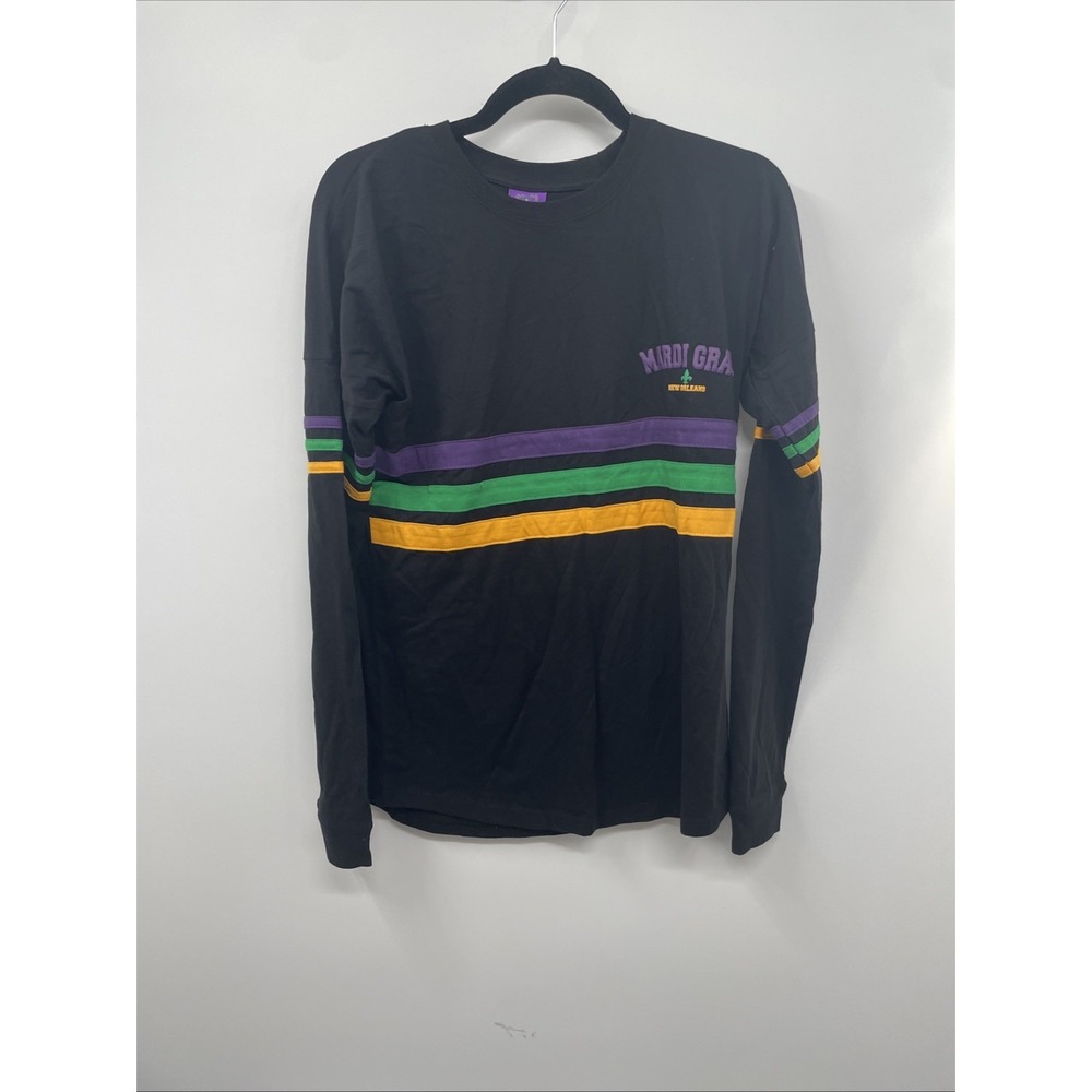 Mardi Gras Queen T-Shirt Womens Large Black Graphic Cotton Blend Streetwear NWOT